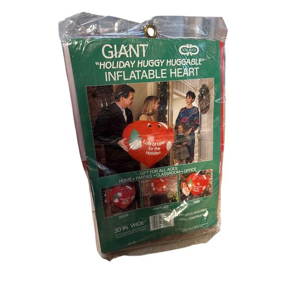 Giant Holiday Huggy Huggables Inflatable Heart New Old Stock Vintage Decor - Picture 1 of 6